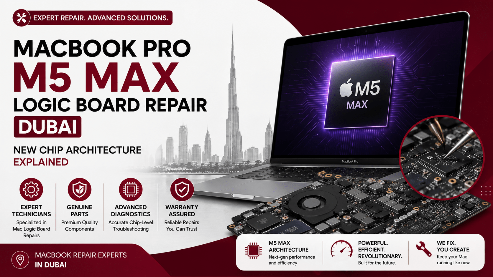 MacBook Pro M5 Max Logic Board Repair Dubai: New Chip Architecture Explained