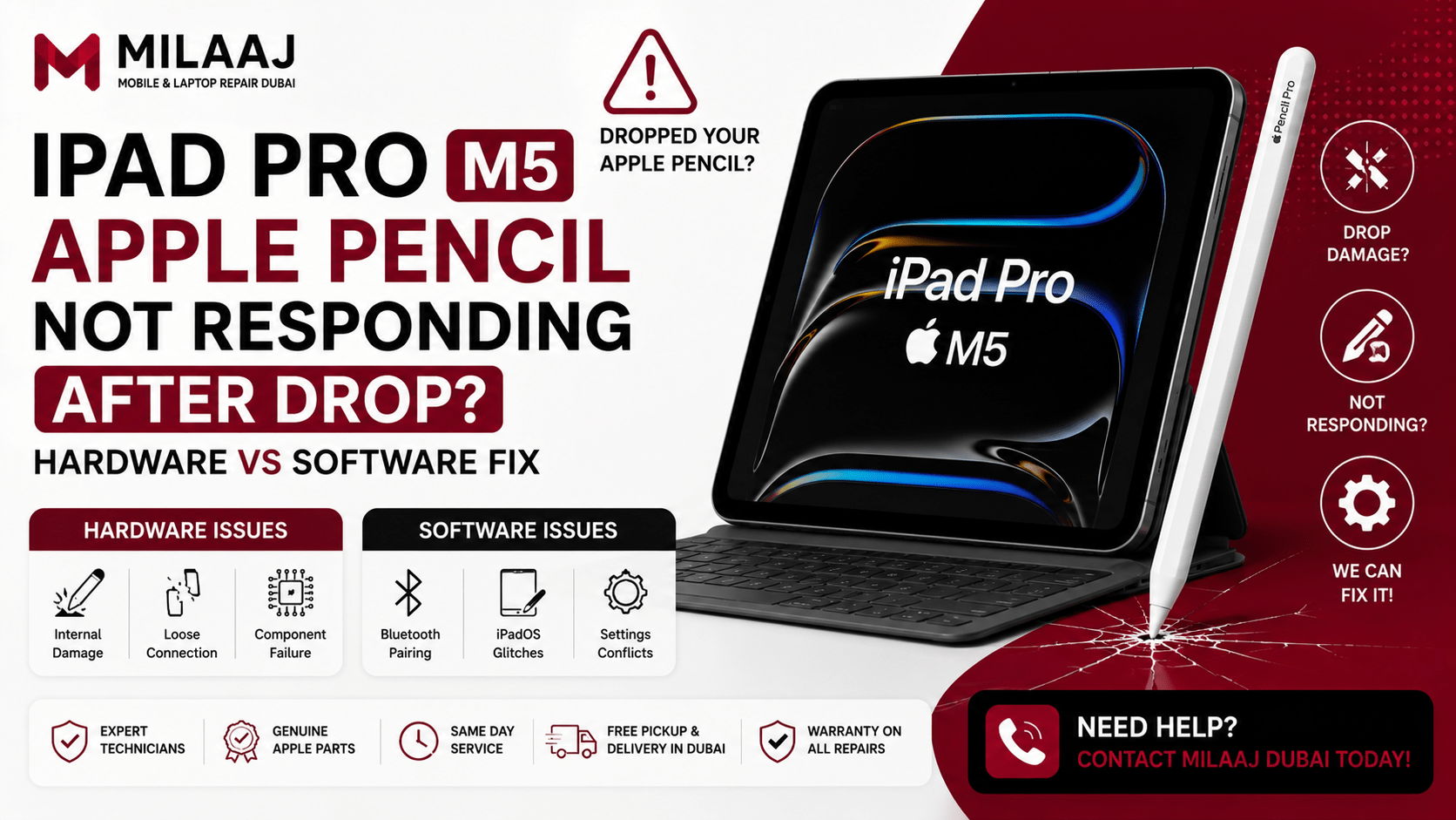 iPad Pro M5 Apple Pencil Not Responding After Drop: Hardware vs Software Fix