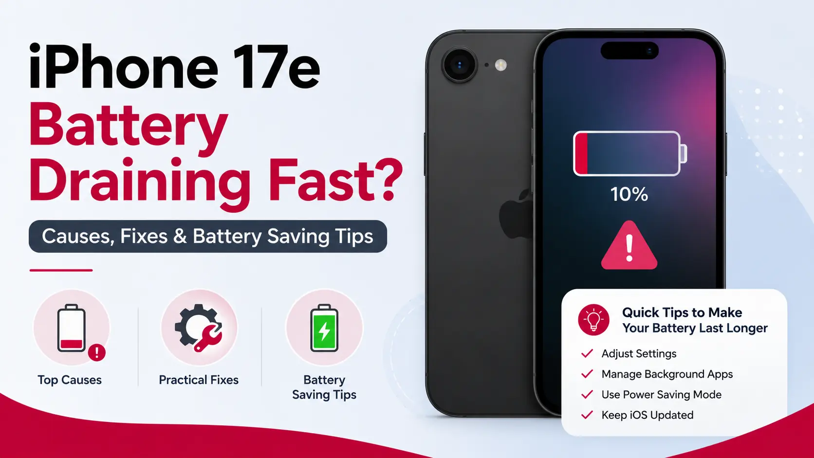 iPhone 17e Battery Draining Fast? Causes, Fixes & Battery Saving Tips