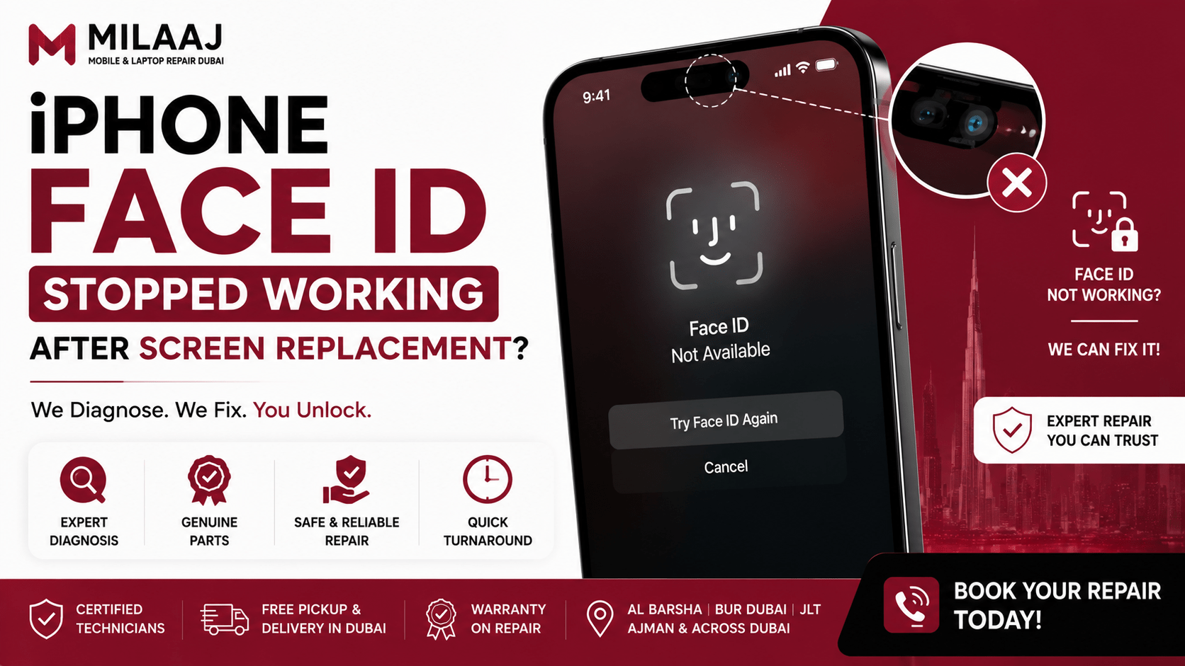 iPhone Face ID Stopped Working after Screen Replacement: How to Fix It in Dubai