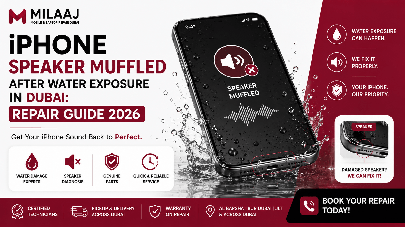 iPhone Speaker Muffled After Water Exposure in Dubai: Repair Guide 2026