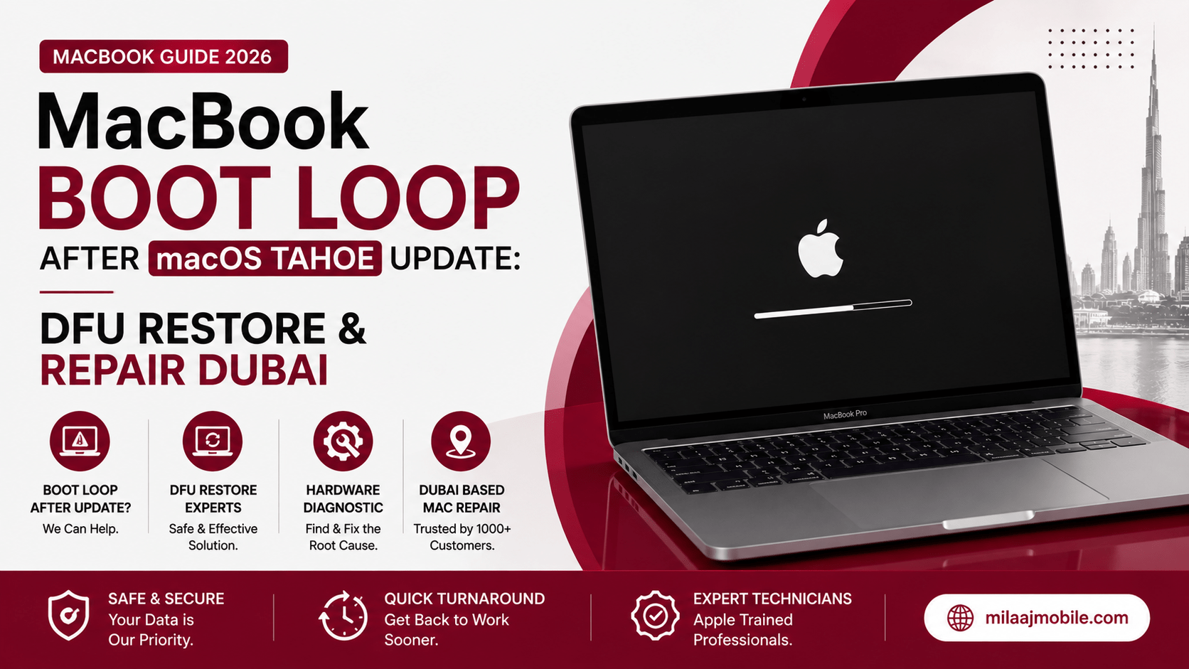MacBook Boot Loop After macOS Tahoe Update: DFU Restore and Repair Dubai