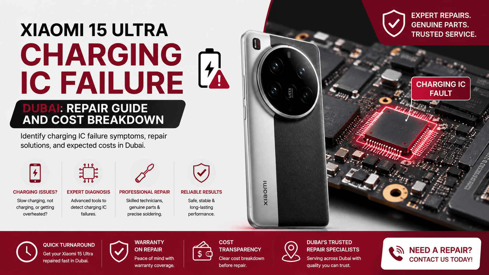 Xiaomi 15 Ultra Charging IC Failure Dubai: Repair Guide and Cost Breakdown