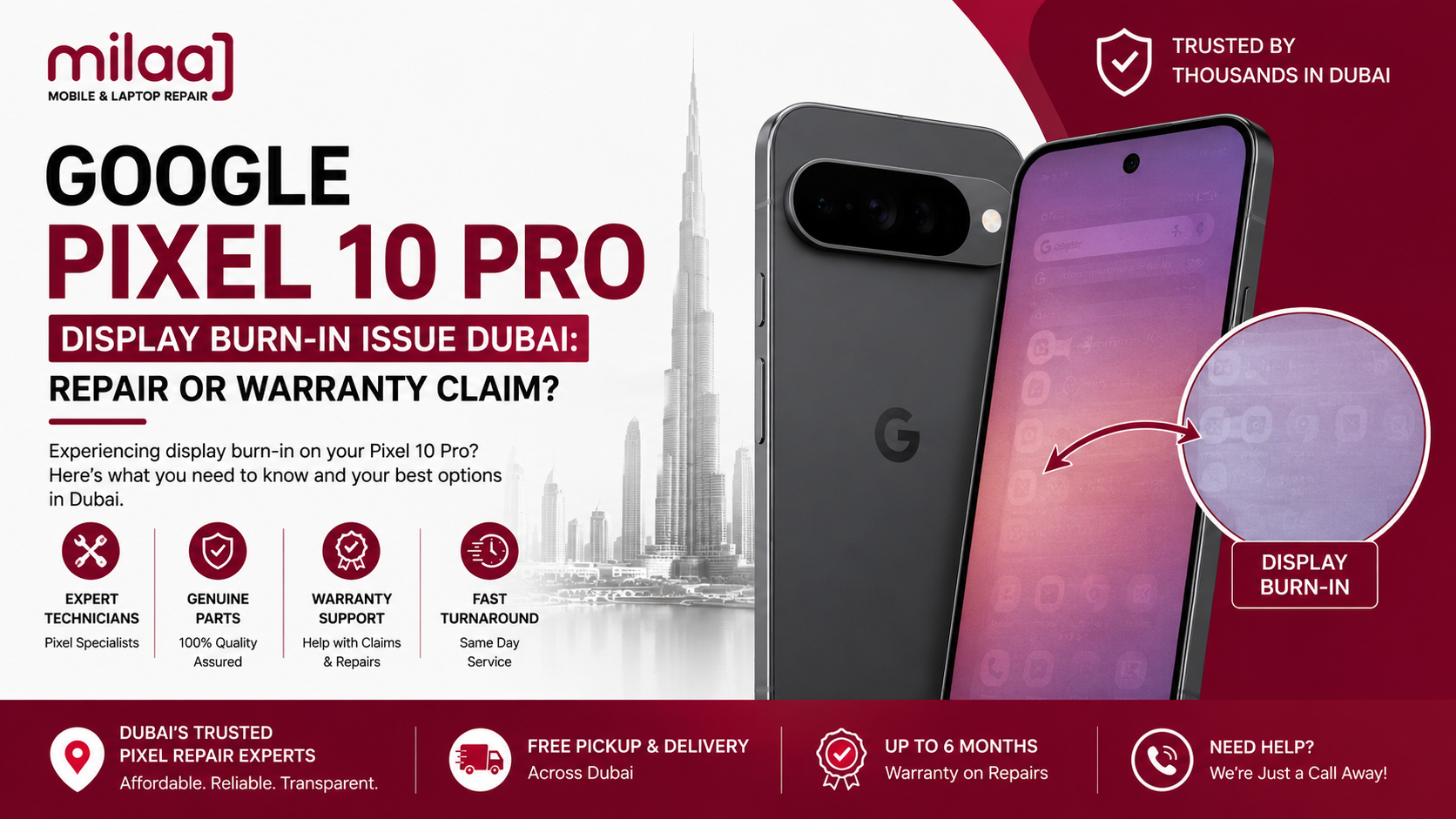 Google Pixel 10 Pro Display Burn-In Issue Dubai: Repair or Warranty Claim?