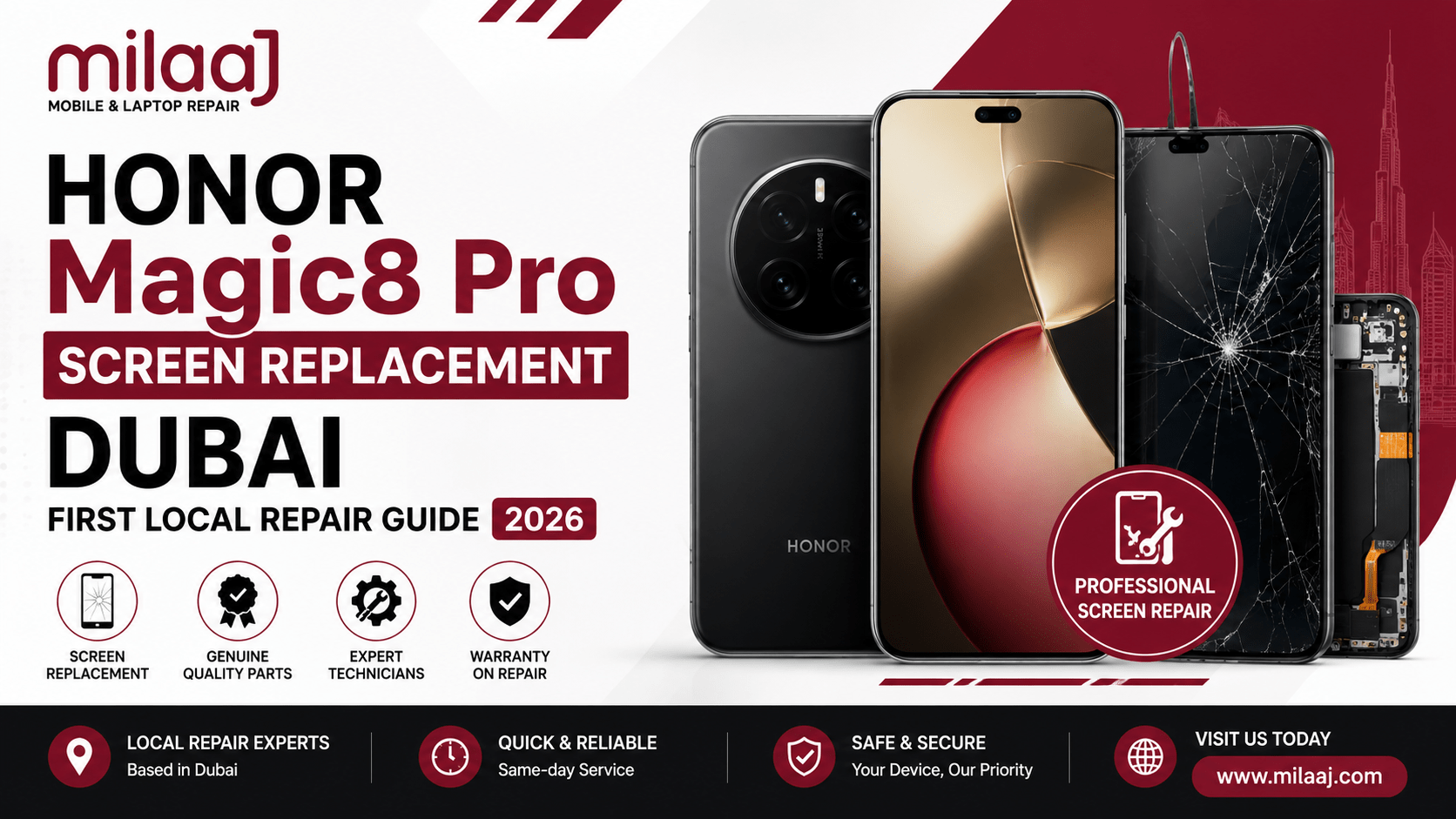 HONOR Magic8 Pro Screen Replacement Dubai: First Local Repair Guide 2026