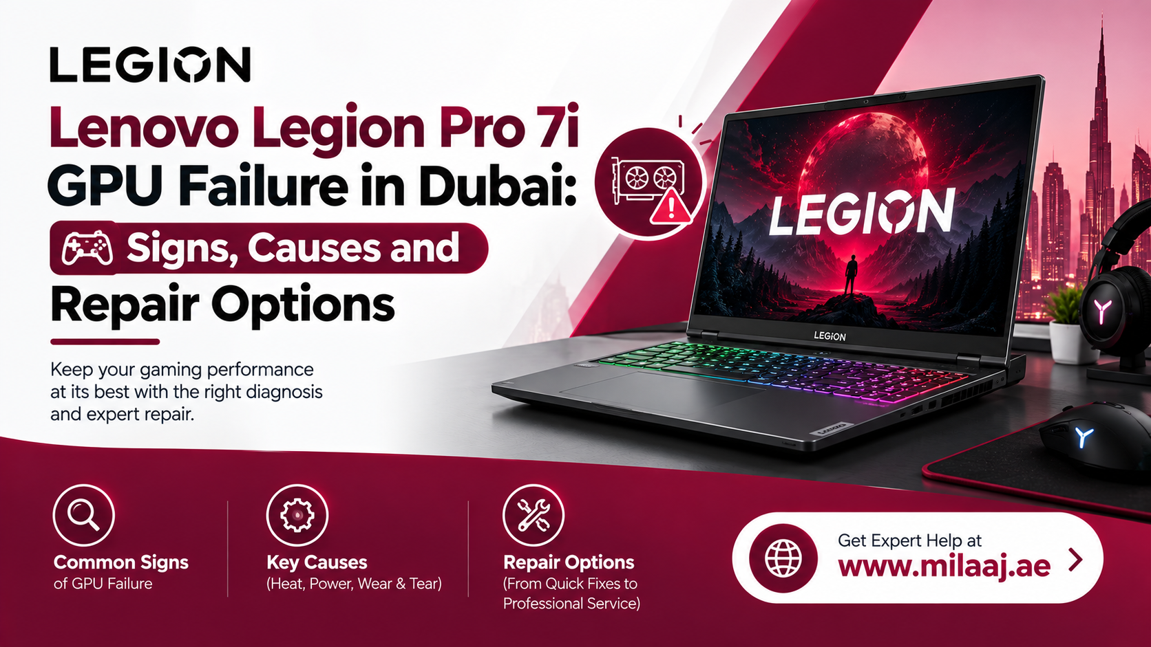 Lenovo Legion Pro 7i GPU Failure Dubai: Signs, Causes and Repair Options