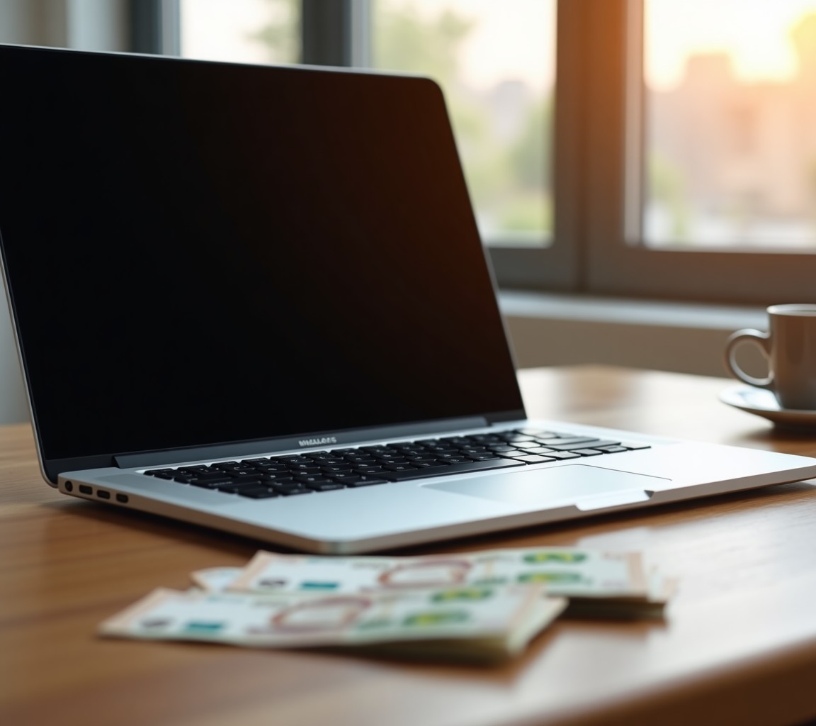 MacBook Pro with UAE dirham notes for same-day cash when selling Apple devices in Dubai