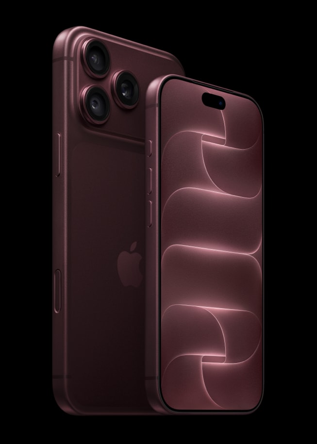 Apple iPhone 18 Pro front and iPhone 18 Pro Max rear in burgundy