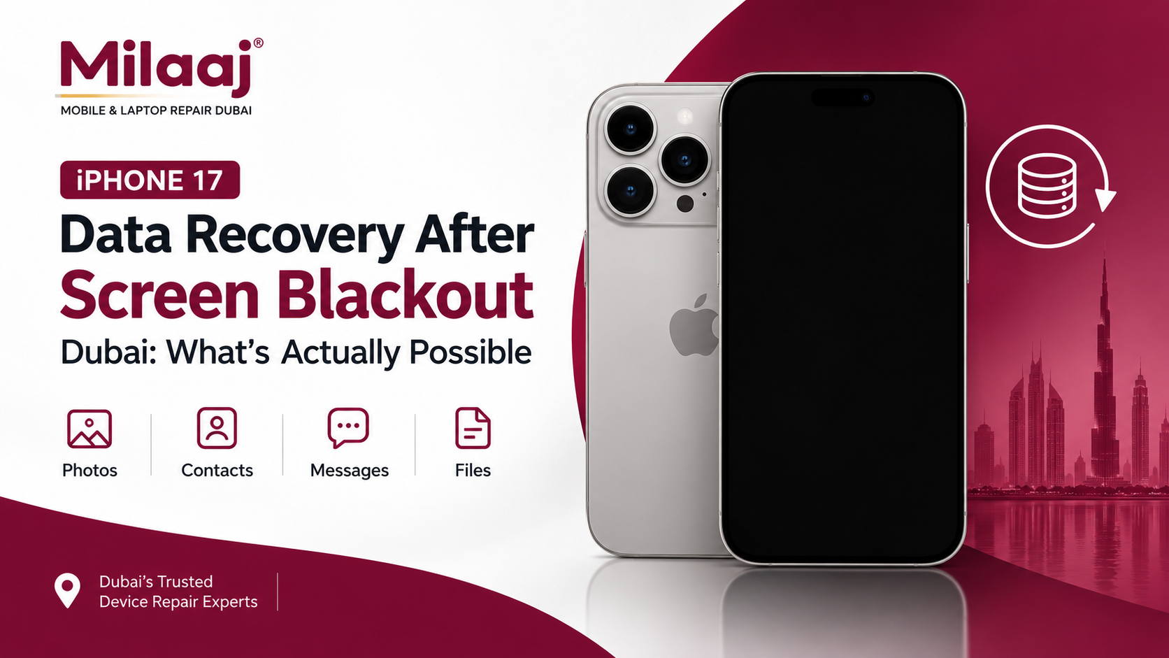iPhone 17 Data Recovery After Screen Blackout Dubai: What’s Actually Possible